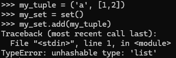 Unhashable Tuple